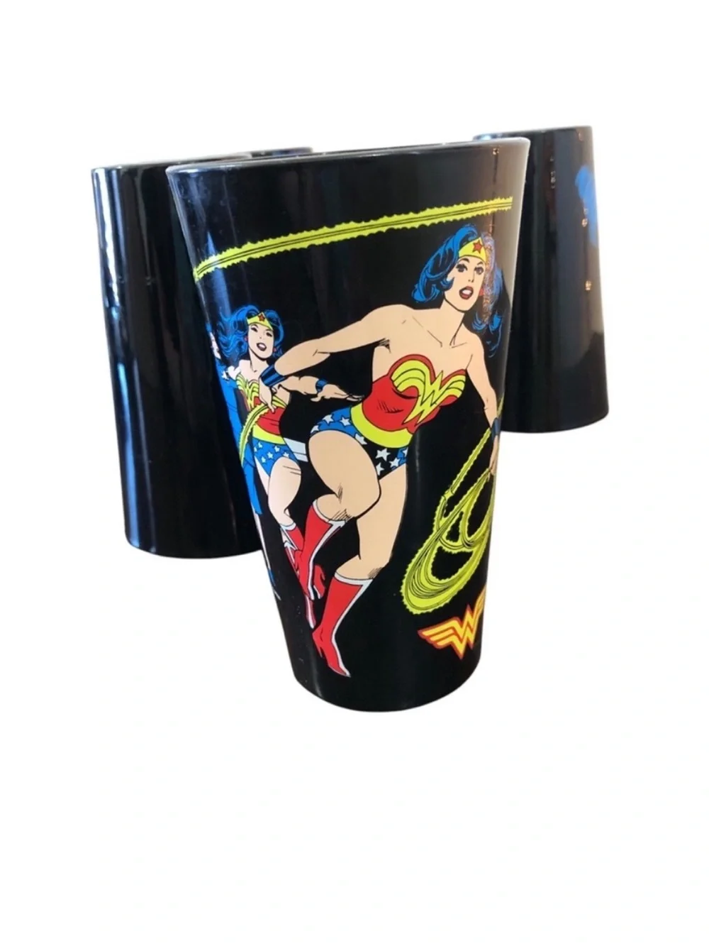 DC Comics WONDER WOMAN SET of 4 Drinking Glasses Toonlabsink Graphic Tumblers